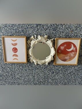 Boho set Frames + Macramé Wall Mirror